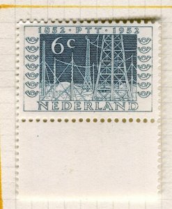 NETHERLANDS; 1952 early Stamp Centenary ITEP issue Mint hinged 6c. Marginal