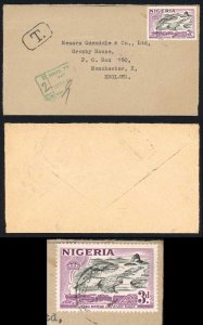 Nigeria 3d on a Post Due cover to England