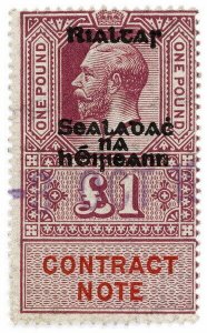 (I.B) George V Revenue : Ireland Contract Note £1 (Provisional Government OP)