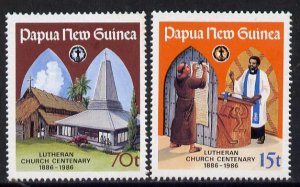 PAPUA NEW GUINEA - 1986 - Lutheran Church Cent. - Perf 2v Set -Mint Never Hinged