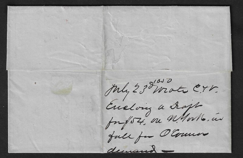 Scott #1a - $650.00 – XF – 1850 folded letter to Ottawa, Ill. Showpiece!