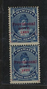 Hawaii #54f Mint Fine Original Gum Hinged Pair Double Red Overprint