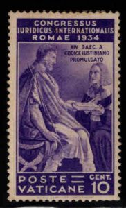 Vatican Scott  42 MH* stamp from 1935 set paper has yellowed with age