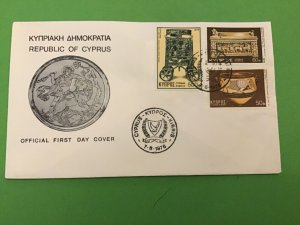 Cyprus 1976 Artifacts from 12th Cent BC   First Day Cover Stamps Cover R42513