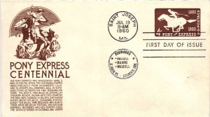 #U543 Pony Express Centennial Stamped Envelope – Anderson Cachet Scand