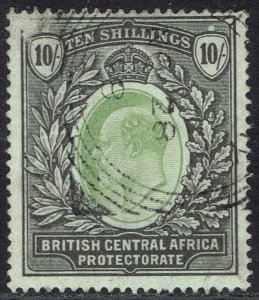 BRITISH CENTRAL AFRICA 1903 KEVII 10/- USED