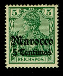 German Colonies - Offices in MOROCCO 1905  SURCHARGED  5c /5pf  Sc# 32A MINT MH 