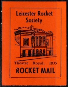 Vintage Great Britain Poster Stamp Leicester Rocket Society Royal Theatre 1835