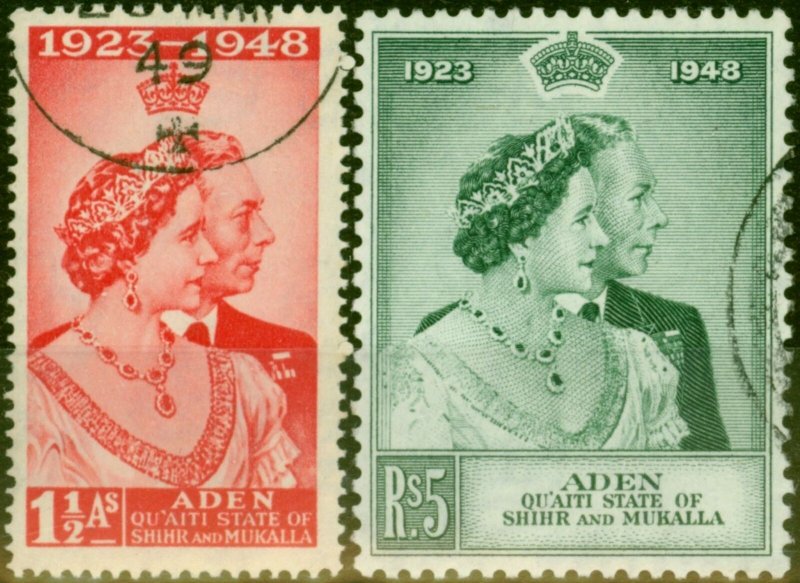 Aden Hadhramaut 1949 RSW Set of 2 SG14-15 V.F.U