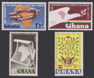 Ghana Bird Tree 1st Anniversary of African Unity Charter 4v 1964 MNH SG#339-342