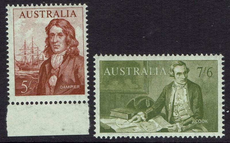 AUSTRALIA 1963 NAVIGATOR 5/- AND 7/6 MNH **