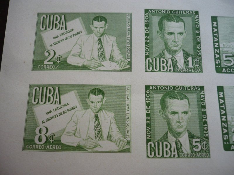 Stamps - Cuba- Scott# C49b - Mint Hinged Souvenir Sheet of 6 Stamps - Imperf