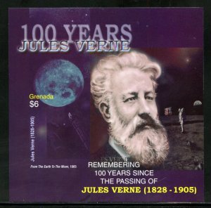 GRENADA 100th MEMORIAL OF JULES VERNE SCOTT #3525 IMPERF S/SHEET MINT NH