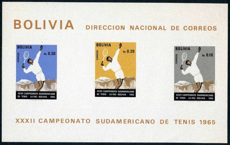 Bolivia 514a,C294a exist,MNH.Michel Bl.22-23. South Tennis Championships,1968. 