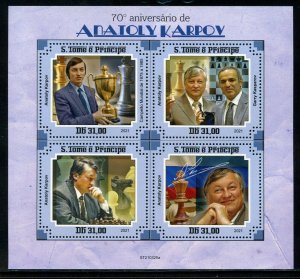 SAO TOME 2021 70th ANNIVERSARY OF ANATOLY KARPOV SHEET MINT NEVER HINGED