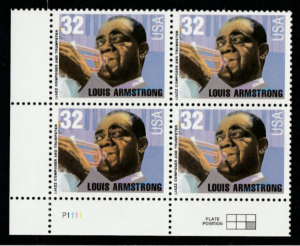 U.S. Scott #2982 Louis Armstrong Stamp - Mint NH Plate Block