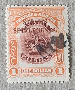 Straits Settlements 1902 $1.00 on Labuan (CTO?). Scott 144, CV $125.00. SG 151