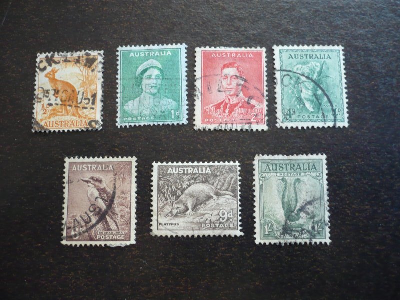 Stamps - Australia - Scott# 166,167,169,171,173-175 - Used Part Set of 7 Stamps