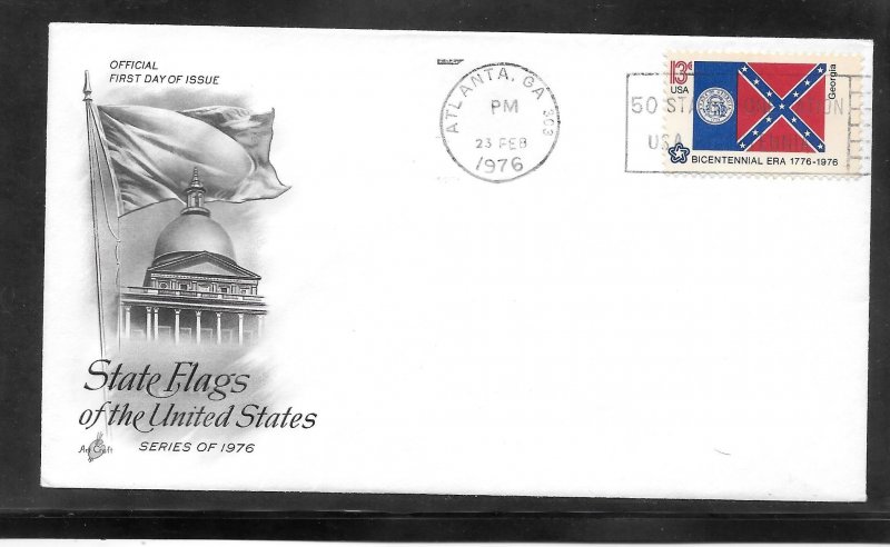 Just Fun Cover #1636 FDC GA. State Flag Artcraft Cachet. (A1466)