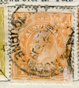 AUSTRALIA; 1915-20 early GV Head issue fine used 4d. value
