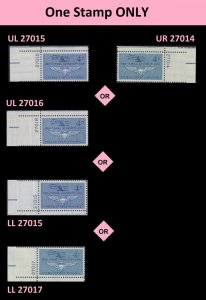 US 1185 Naval Aviation 4c plate single (1 stamp) MNH 1961