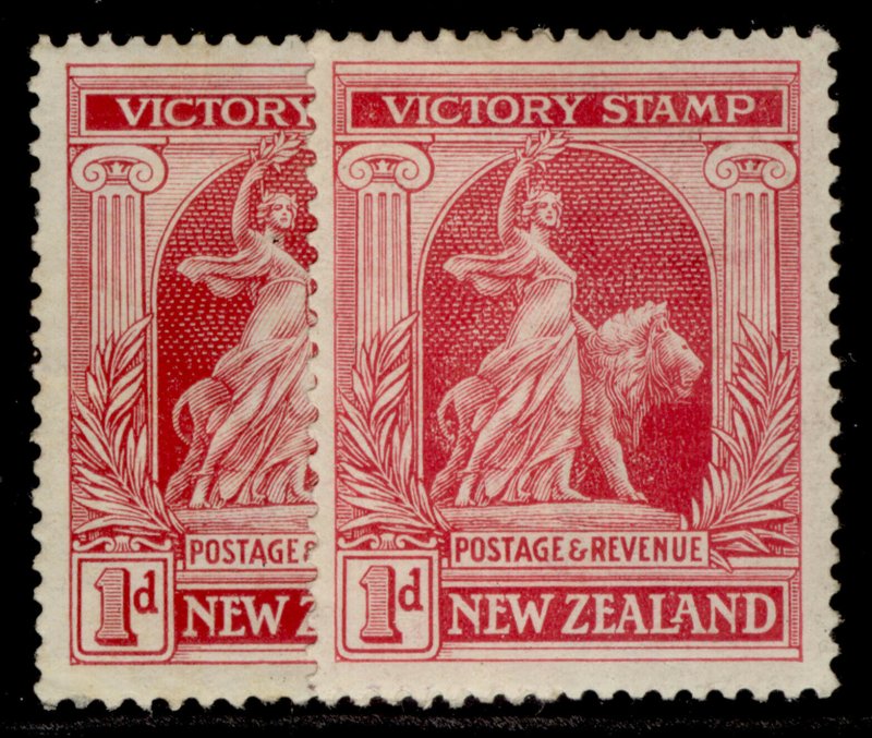 NEW ZEALAND GV SG454 + 454a, 1d SHADE VARIETIES, M MINT.