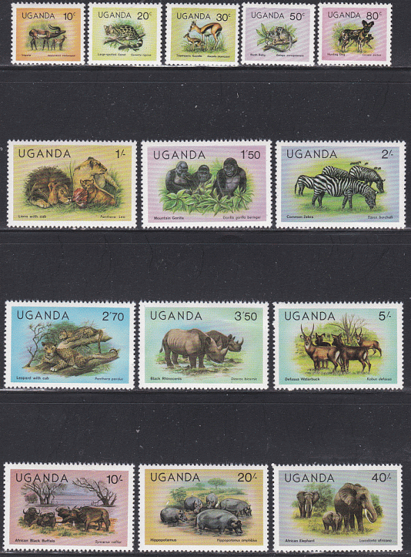 Uganda #279-92 F-VF LH * Wild Animals
