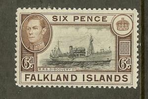 Falkland Islands, Scott #89, 6p King George VI, MNH