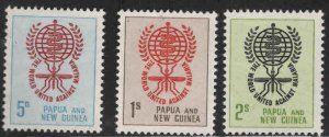 Papua Scott 164-166 MH* WHO malaria eradication set