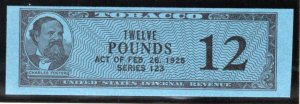 Springer TF1068b, Series 123, 1953, 12 Pounds, Tobacco Stamp, MNH, USA