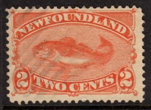 Newfoundland QV 1887 2c Orange-Vermilion SG51 Used