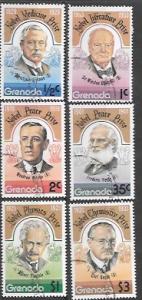 Grenada # 827 - 832 Nobel Prize winners. Einstein, Churchill, etc.