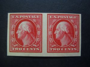 #384 2c Wasington Imperforated Pair Wmk 190 MNH OG F/VF SCV $22 Incs New Mount