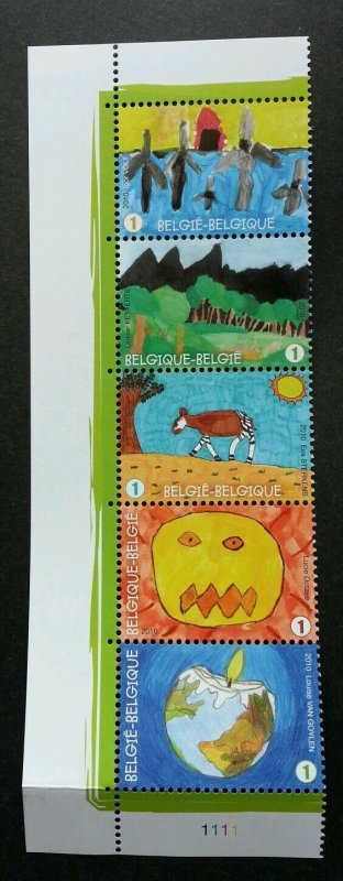 Belgium Save The Earth 2010 Children Painting Forest Tree Cow (stamp plate) MNH