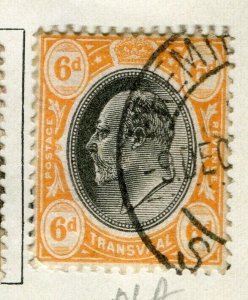 TRANSVAAL; 1904-09 early Ed VII Mult Crown CA issue fine used 6d. value