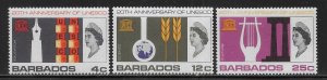 Barbados 287-9 1966 20th UNESCO set LH