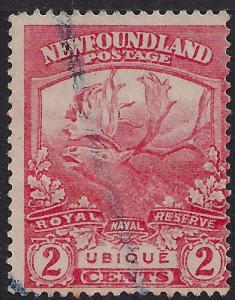 Newfoundland 1919 KGV 2ct Scarlet Royal Navy Reserve SG 131 ( M1012 )