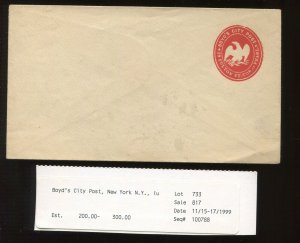 20LU1 Boyd's City Express Post Unused Entire ex Golden LV6288