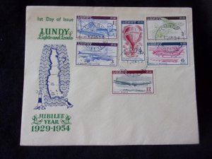 LUNDY: LUNDY STAMPS USED ON 1954 COVER