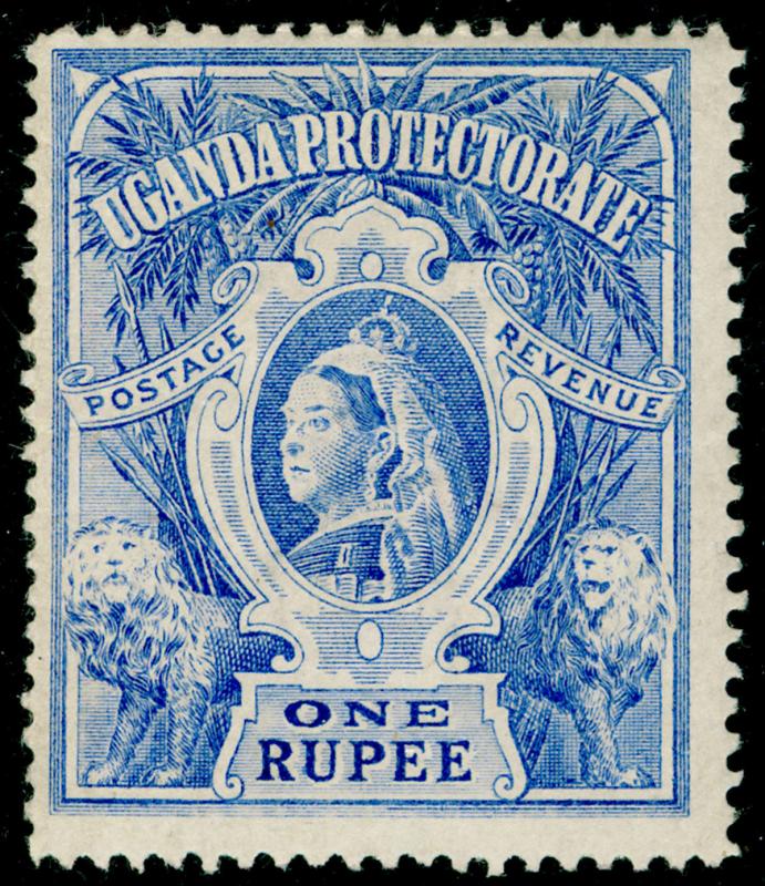 UGANDA SG90, 1r dull blue, M MINT. Cat £55.