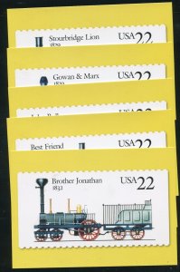 21 Railroad, Train Themed Maxi Postal Cards All Unused