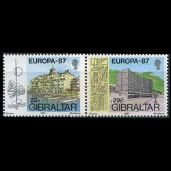 GIBRALTAR 1987 - Scott# 499-500 Europa-Bldgs Set of 2 NH