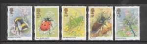 GREAT BRITAIN #1098-1102 INSECTS MNH