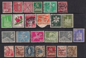 Switzerland Helvetia Selection of 25 used stamps  ( A819 )