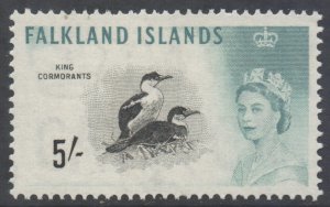 Falkland Is Scott 140 - SG205, 1960 Birds 5/- MH*