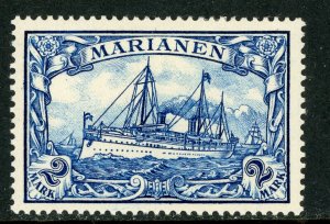 Mariana Islands 1901 Germany 2 Mark Unwatermarked Yacht Ship Sc #27 Mint A285