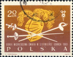 POLAND / POLEN - 1963 Mi.1405A 20Gr Fencing - VF Used (b)