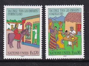 United Nations Geneva  #160-161  MNH  1987  immunisation