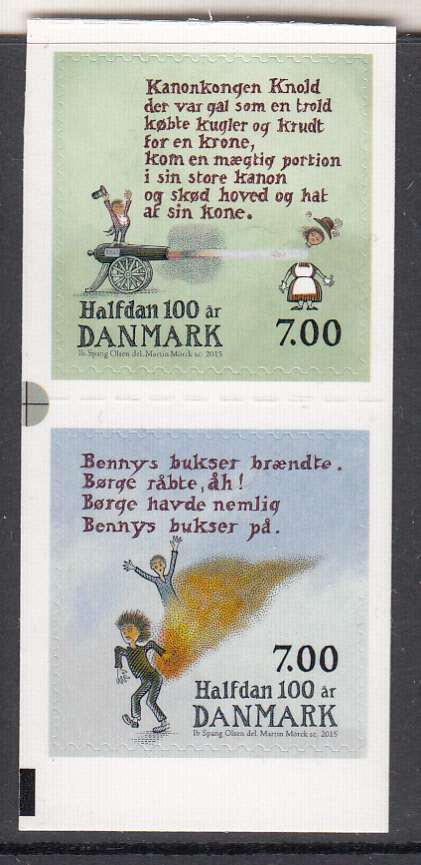 fjende hver dag protestantiske Denmark MNH 2015 Pair Centenary of Halfdan Rasmussen | Europe - Denmark,  Stamp / HipStamp