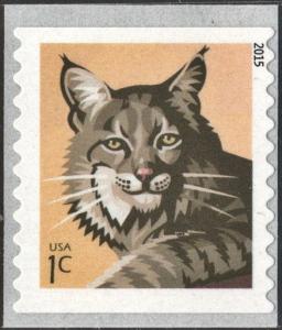 SC#4672a 1¢ Bobcat Coil Single (2015) SA